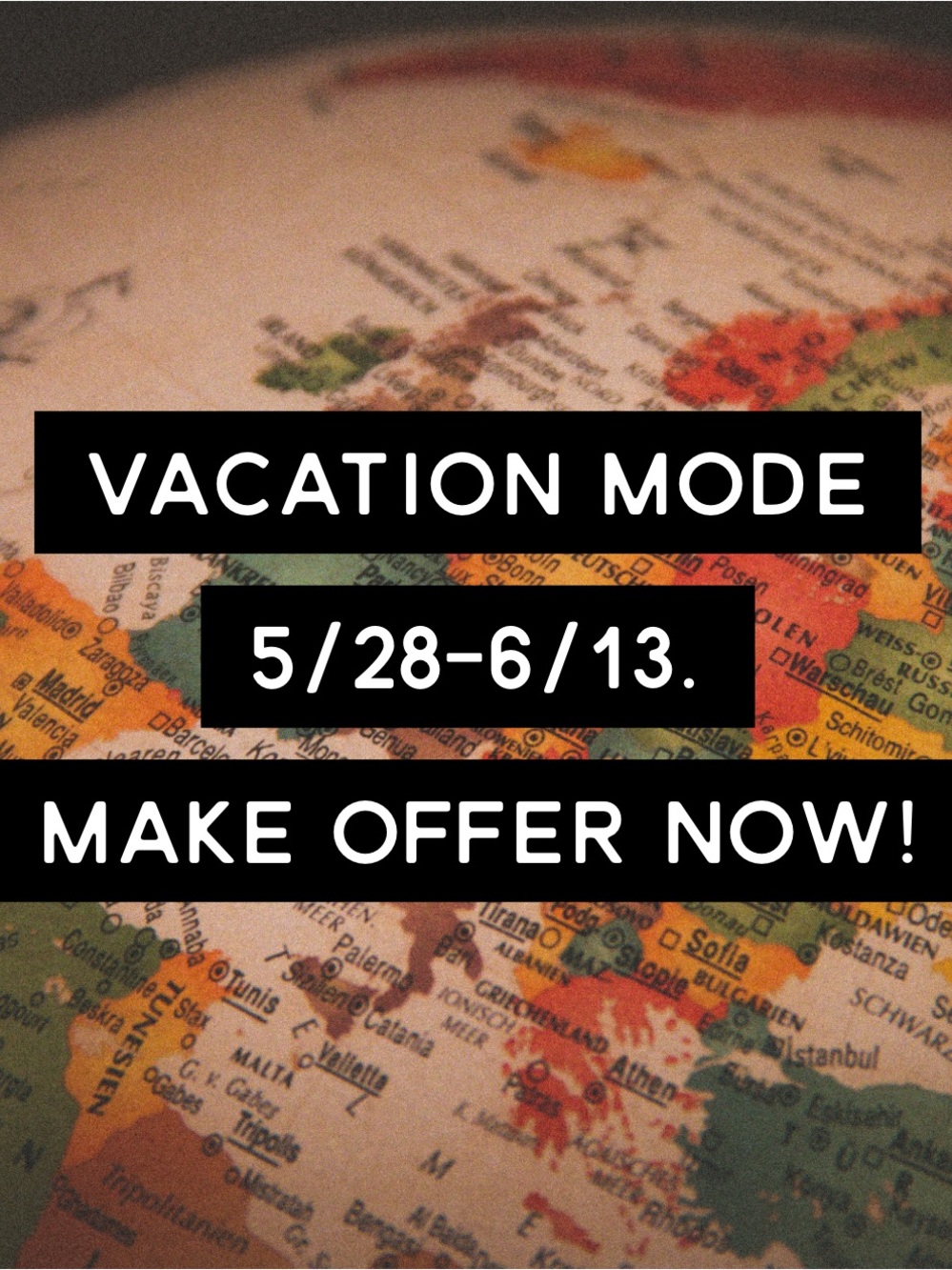 Make offer now to receive item before my 2 weeks of travel. BDL to save!